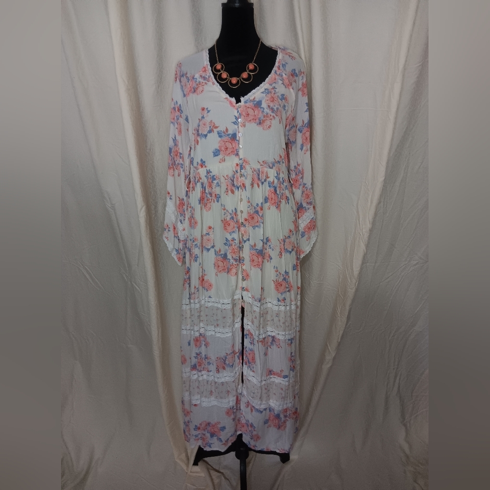 🇺🇸 June & April  Women Boho White Dress M